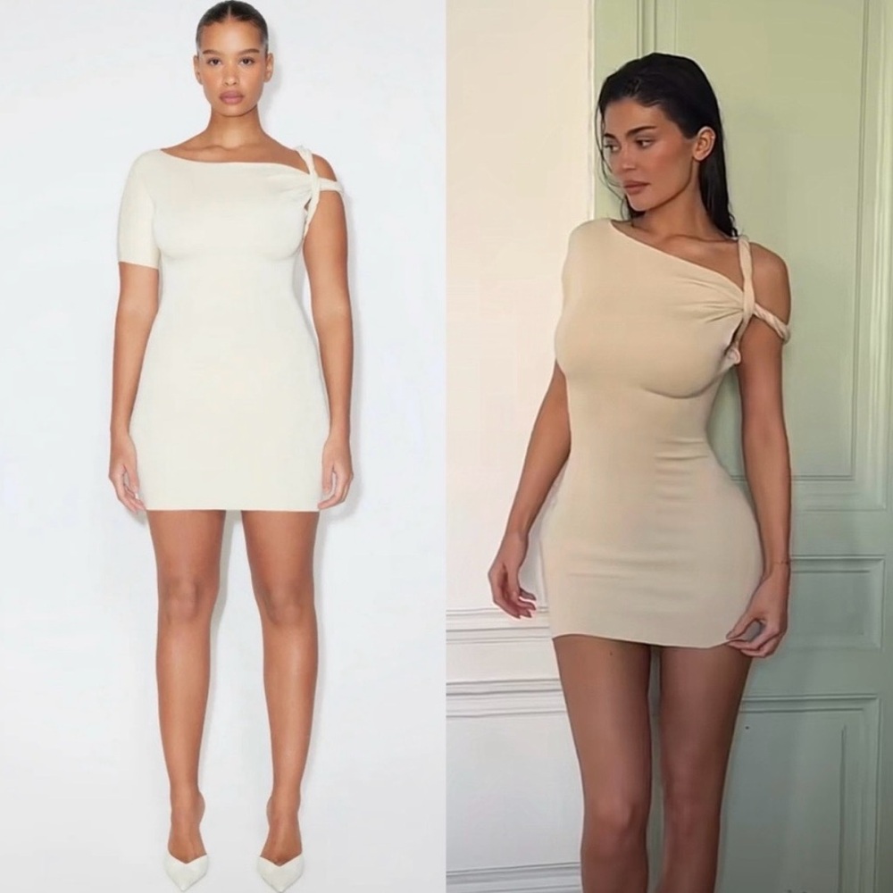 Sueded Stretch Twist Mini Dress |
Stone